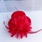Шляпка-заколка из фетра с цветком, красная - фото 10031