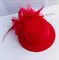Шляпка-заколка из фетра с цветком, красная - фото 10032