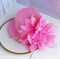 Шляпка-заколка из фетра с цветком, розовая - фото 10036