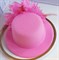 Шляпка-заколка из фетра с цветком, розовая - фото 10037