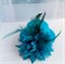 Шляпка-заколка из фетра с цветком, бирюзовая - фото 10045