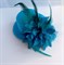 Шляпка-заколка из фетра с цветком, бирюзовая - фото 10047