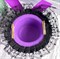Шляпка заколка с оборками и бантиком, фиолетовая с фиолетовой оборкой - фото 10138