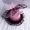 Шляпка заколка с пайетками и оборками, розовая - фото 10279