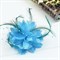 Цветок на заколке с бусинками, голубой - фото 10306