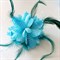 Цветок на заколке с бусинками, голубой - фото 10308