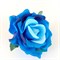 Заколка для волос, брошь Роза крупная, сине-голубая - фото 10382