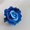 Заколка для волос, брошь Роза крупная, сине-голубая - фото 10386