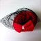 Шляпка "Вуалетка" с бантом и бусинами, красная - фото 10507