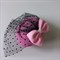 Шляпка "Вуалетка" с бантом и бусинами, розовая - фото 10511