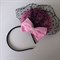 Шляпка "Вуалетка" с бантом и бусинами, розовая - фото 10512