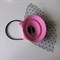 Шляпка "Вуалетка" с бантом и бусинами, розовая - фото 10513