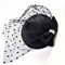 Шляпка "Вуалетка" с бантом и бусинами, черная - фото 10515