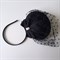 Шляпка "Вуалетка" с бантом и бусинами, черная - фото 10517
