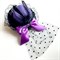 Шляпка-Вуалетка с оборками и бантиком, фиолетовая с черной оборкой - фото 10655