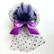 Шляпка-Вуалетка с оборками и бантиком, фиолетовая с черной оборкой - фото 10656