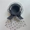Шляпка-Вуалетка с оборками и бантиком , черная с черной оборкой - фото 10668