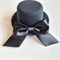 Шляпка на заколках с бантиком, черная - фото 10674