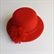 Шляпка заколка с цветочком, красный - фото 10683