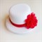 Шляпка заколка с цветочком, белый - фото 10690