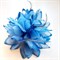 Цветок брошь с резинкой и заколкой ,синий - фото 10700