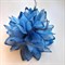 Цветок брошь с резинкой и заколкой ,синий - фото 10701
