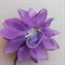 Цветок брошь с резинкой и заколкой, фиолетовый - фото 10727