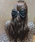 Бант-Заколка для волос с бусинками и жемчугом, черная - фото 10877