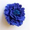 Заколка - брошь цветок Пион, диаметр 11 см, синий - фото 10977