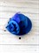 Мини - шляпка на одной заколке, синяя, диаметр 8 см - фото 11205