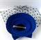 Шляпка "Вуалетка" с бантом и бусинами, синяя - фото 11212