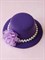 Шляпка на заколках Элегант, Фиолетовая шляпка, фиолетовый цветок - фото 11452