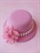 Шляпка на заколках Элегант, Розовая шляпка, розовый цветок - фото 11460