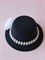 Шляпка на заколках Элегант,Черная шляпка, белый цветок - фото 11464