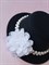 Шляпка на заколках Элегант,Черная шляпка, белый цветок - фото 11465
