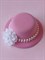 Шляпка на заколках Элегант, Розовая шляпка, белый цветок - фото 11479