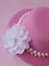 Шляпка на заколках Элегант, Розовая шляпка, белый цветок - фото 11481