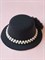 Шляпка на заколках Элегант, Черная шляпка, черный цветок - фото 11484