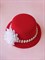 Шляпка на заколках Элегант, Красная шляпка, белый цветок - фото 11486
