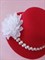Шляпка на заколках Элегант, Красная шляпка, белый цветок - фото 11487