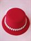 Шляпка на заколках Элегант, Красная шляпка, белый цветок - фото 11489