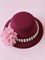 Шляпка на заколках Элегант, Бордовая шляпка, розовый цветок - фото 11490