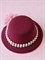 Шляпка на заколках Элегант, Бордовая шляпка, розовый цветок - фото 11491
