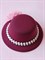 Шляпка на заколках Элегант, Бордовая шляпка, розовый цветок - фото 11492
