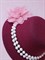 Шляпка на заколках Элегант, Бордовая шляпка, розовый цветок - фото 11494