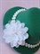 Шляпка на заколках Элегант, Зеленая шляпка, белый цветок - фото 11496