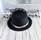 Шляпка заколка с перьями и сеточкой, черная - фото 11554