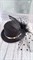 Шляпка заколка с перьями и сеточкой, черная - фото 11556