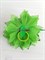 Цветок брошь с резинкой и заколкой, зеленая - фото 11564