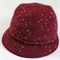 Шапка - шляпа с полями с крапинками, бордовая - фото 11631